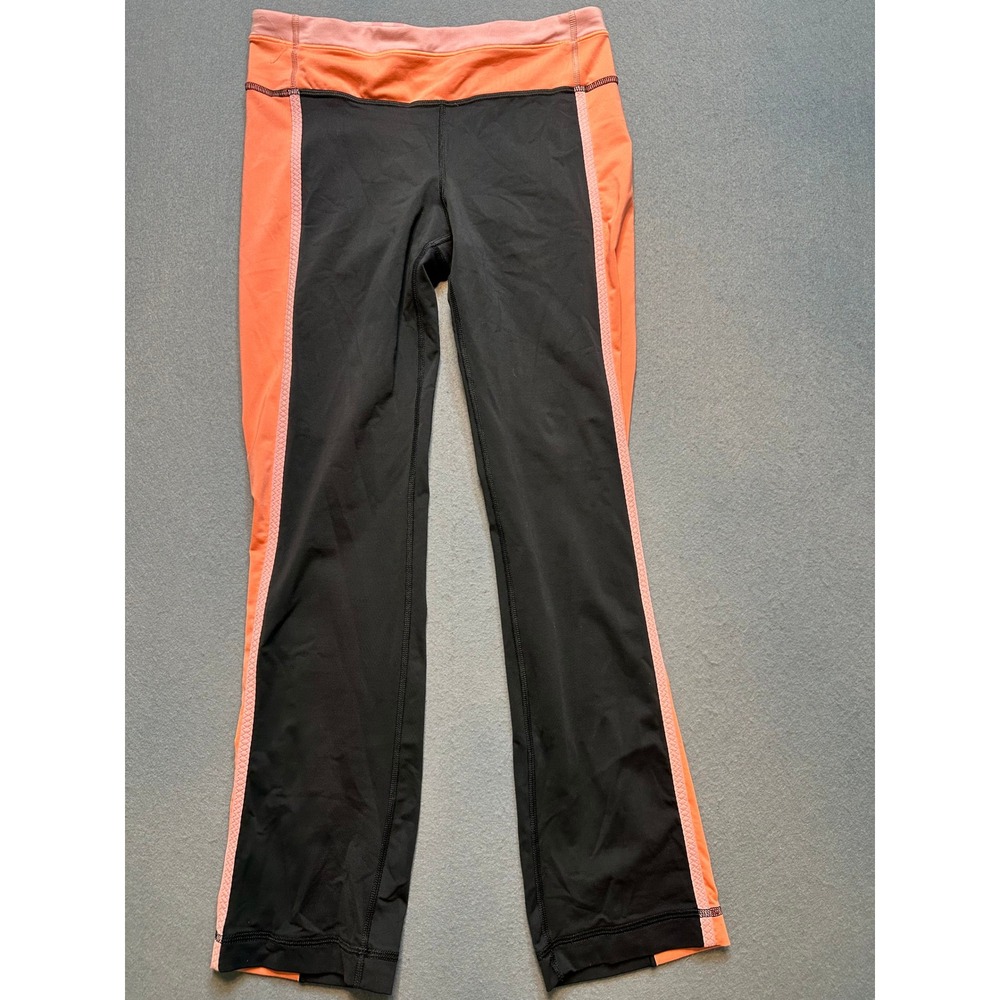 Lululemon Colorblock Athletic Pant Black Orange Pink MidRise Straight Size 6-106